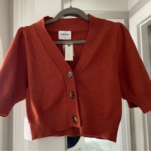 Anthropologie Callahan Cropped Button Front Cardigan